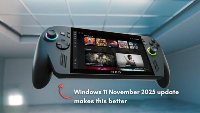 Windows 11 November 2025 update improves performance in Windows 11 Gaming Handhelds