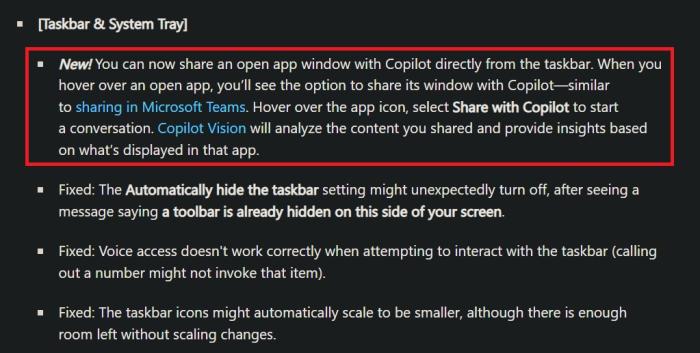 微軟希望讓你直接在Windows中與Copilot共享應(yīng)用窗口